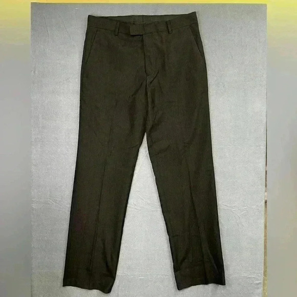 Kenneth Cole Reaction Dress Pants Men’s 32/32 Black Gray Pinstriped Stretch 0337 - Picture 2 of 9